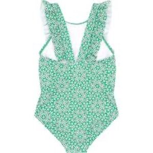 Minnow NWT Liberty Girls Godwin Ruffle One Piece Green floral Sz 13-14 L